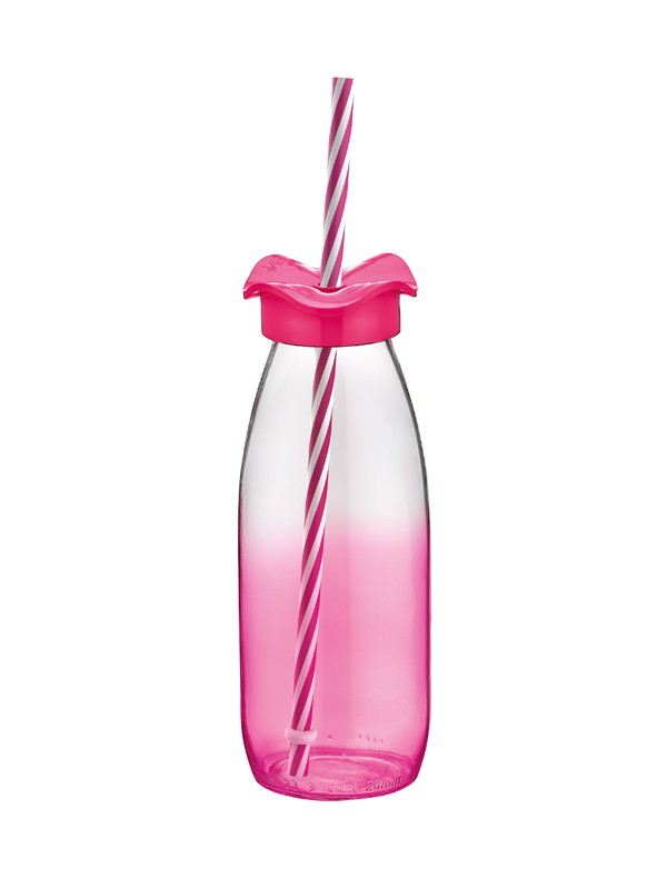 500 Cc Glass Bottle With Straw