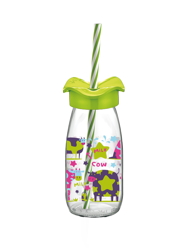 250 Cc Glass Bottle With Straw