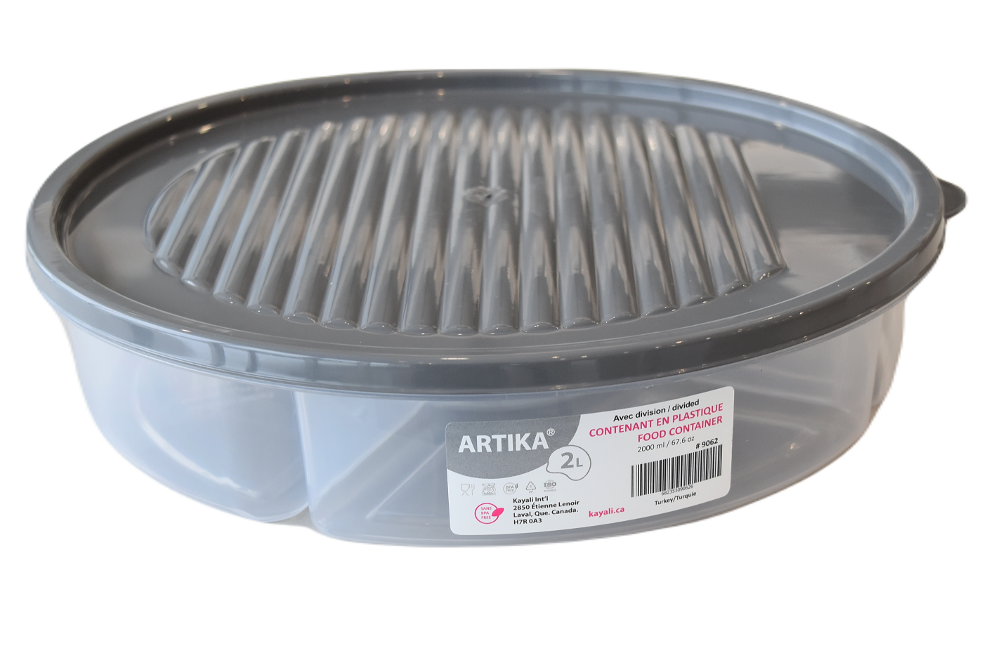 Artika 2 L Round Plastic Storage Container With 5 Div.