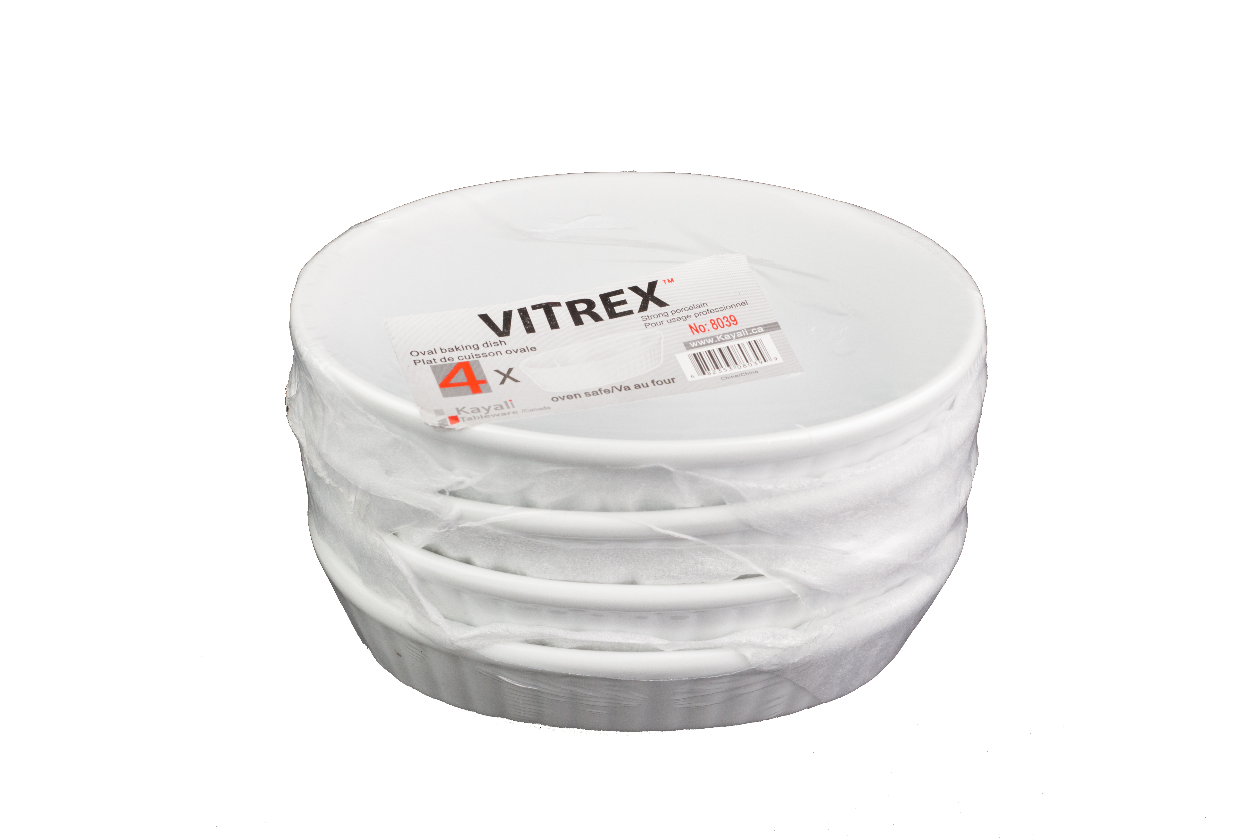 Vitrex 4Pk 5 3/4'' Oval Baking