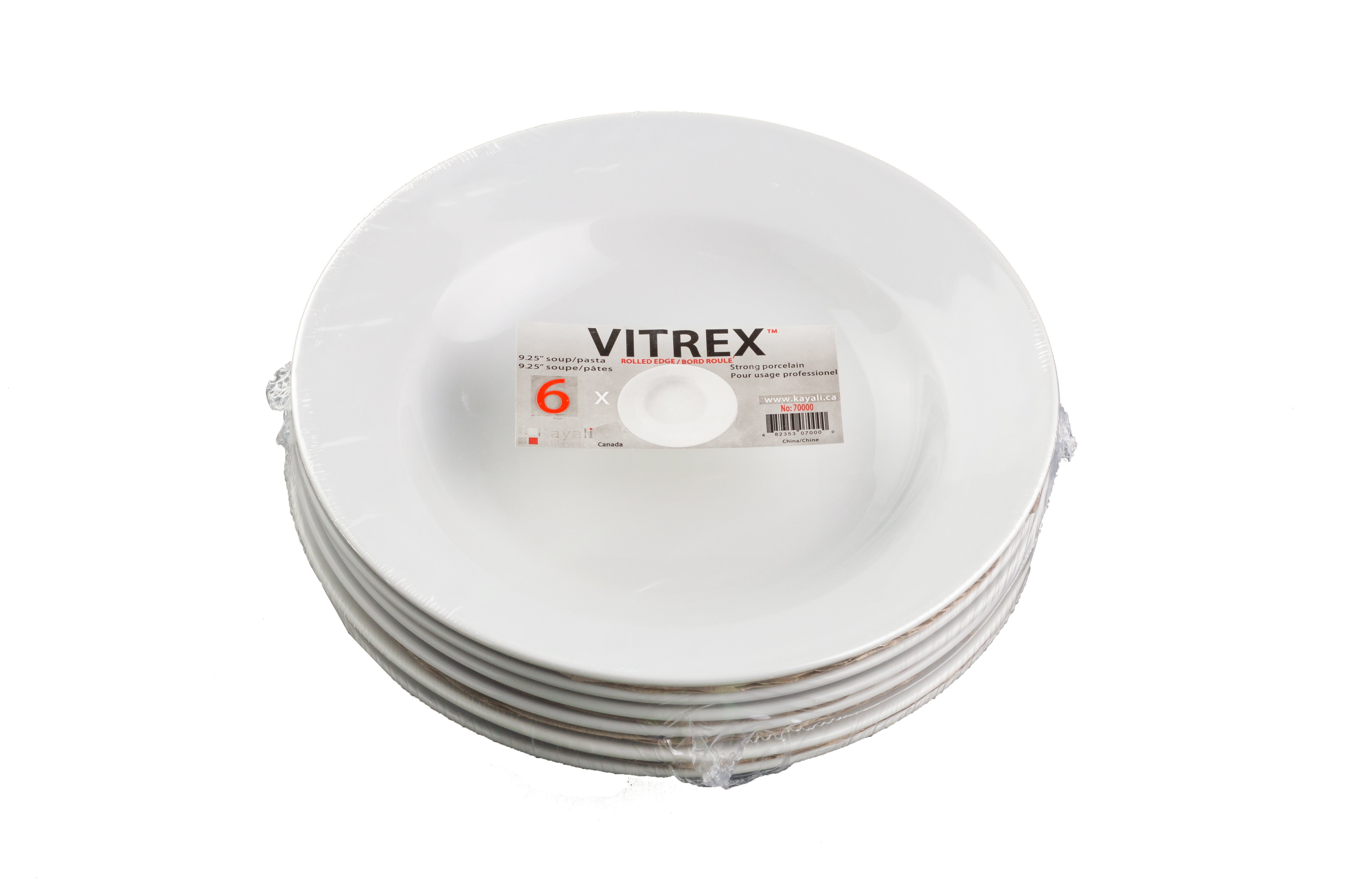 Vitrex 6Pk 9 1/4'' Soup Plate 