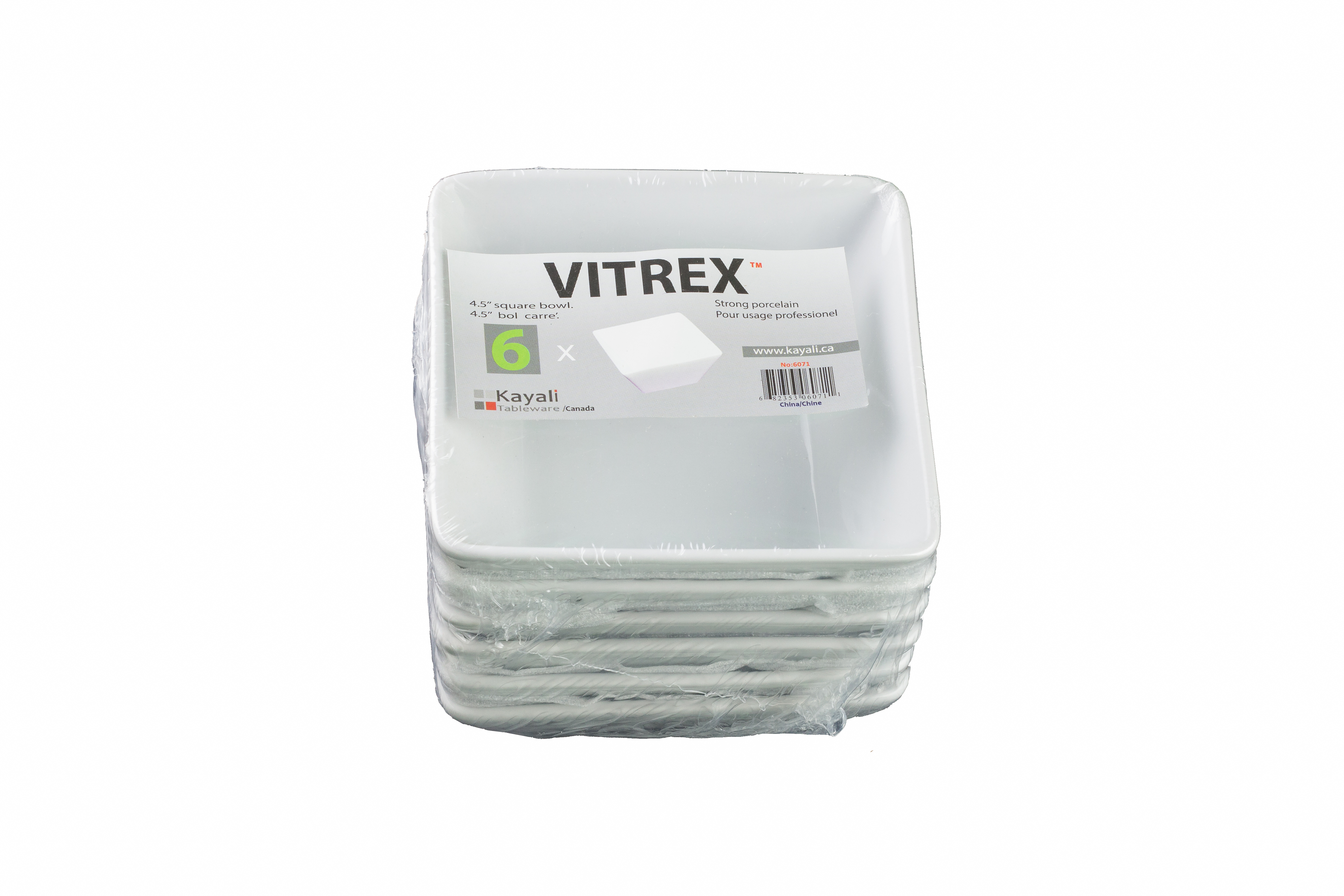Vitrex 6Pk 4.5'' Square Bowl