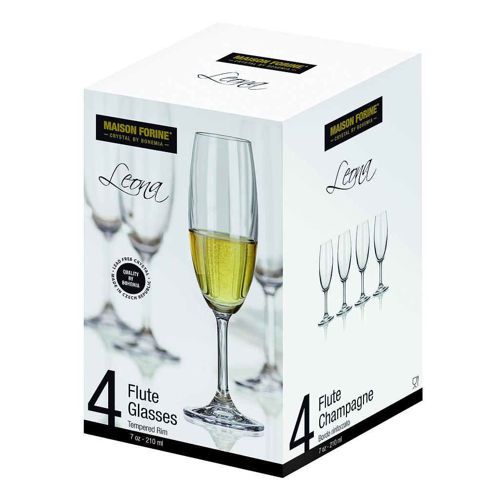 Leona Crystalline 210 Ml Champagne Glass 4 Pk