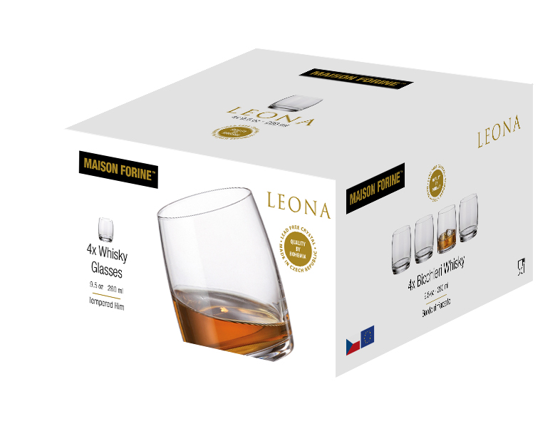Leona Crystalline 280 Ml Whisky Glass 4 Pk