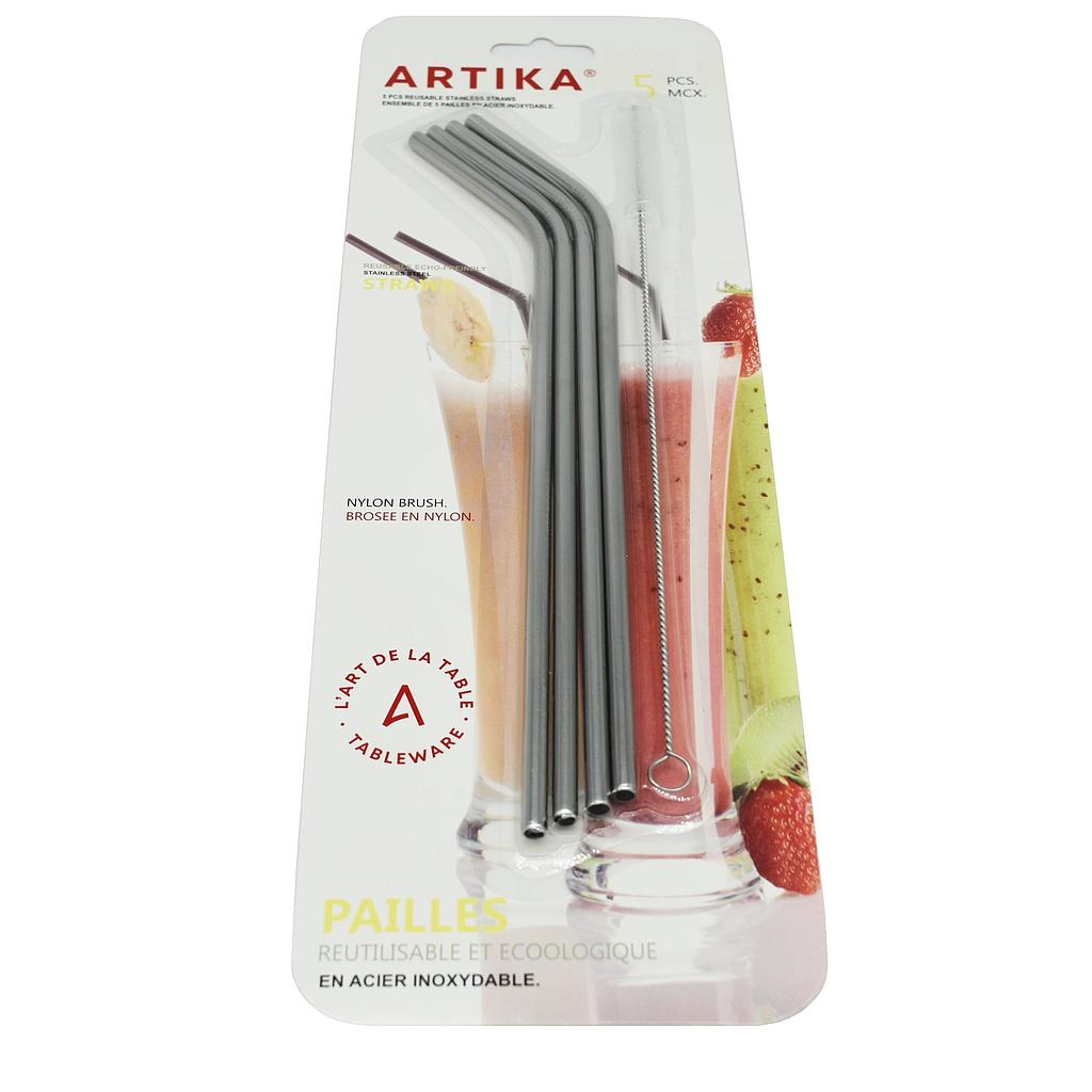 Artika 4 Stainless Steel Straws + 1 Brush🚩PROMOTION