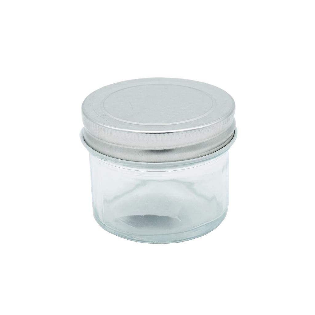 Clear Glass Jam Jar With Silver Lid (125 Ml)