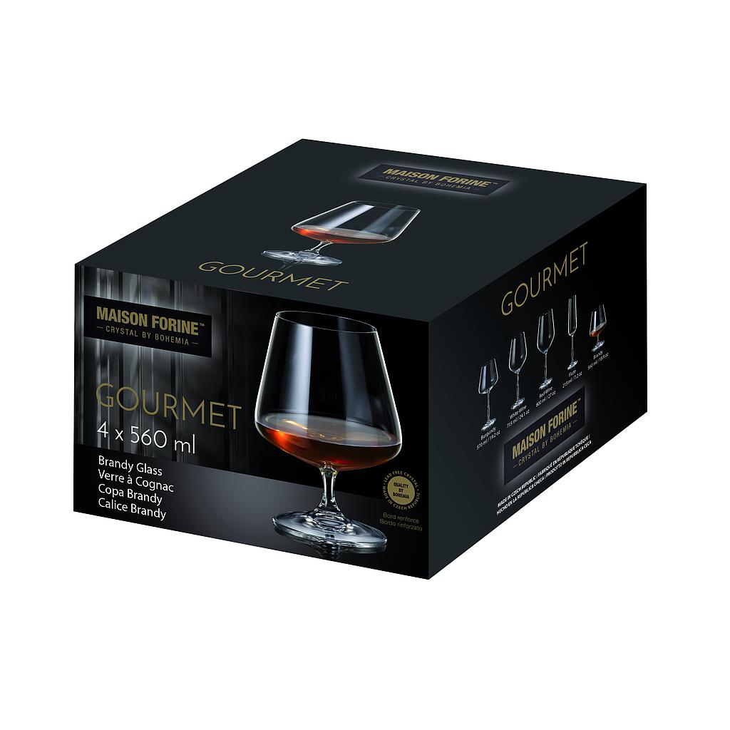 4 Pk Gourmet Crystalline Brandy Glass 560 Ml