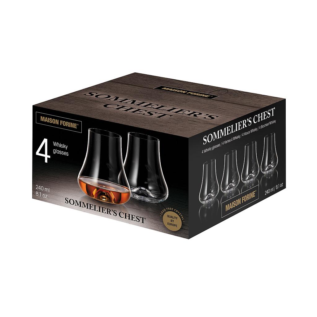 Sommelier's Chest 4 Verres À Whisky en Cristallin 240 Ml