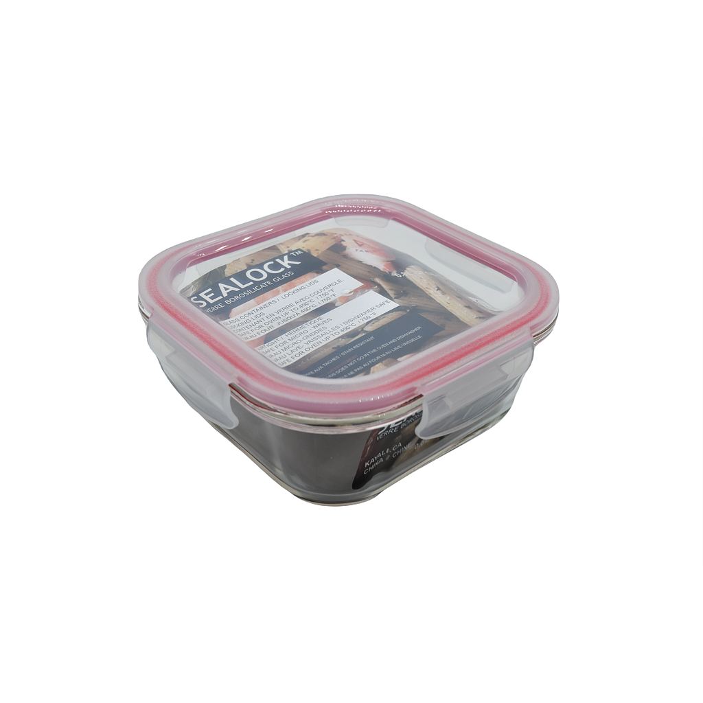 Sealock 800 Ml Square Glass Container/ Airtight Lid