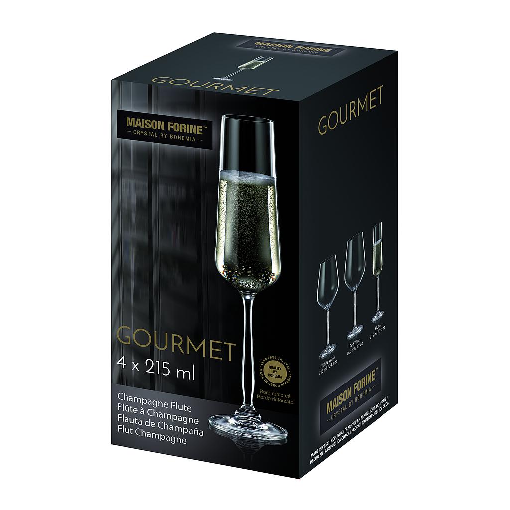 4 Pk Gourmet Crystalline Champagne Glass 215 Ml