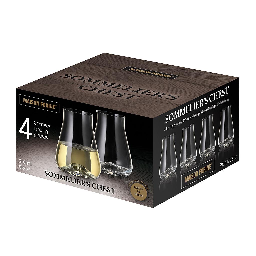 Sommelier's Chest 4 Verre Cristallin 290 Ml