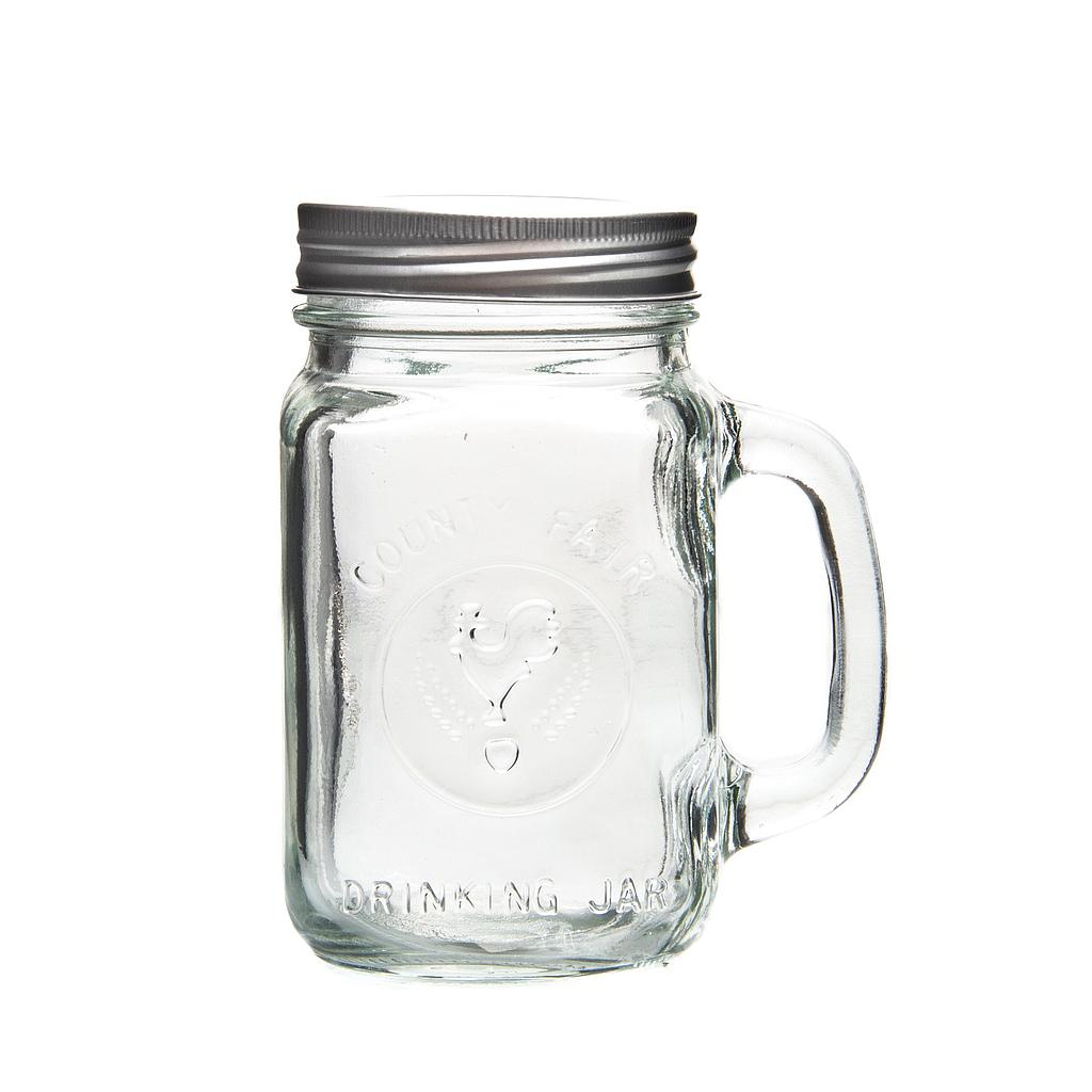Mason Jar W Handle &amp; Cover ( 450 Ml )