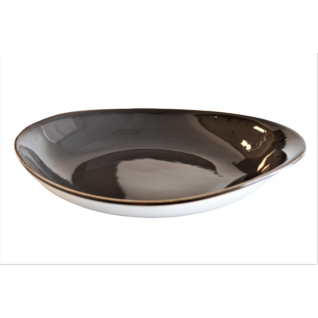"Terra" 11"X9.5'' Oval Plate Dap-Brown