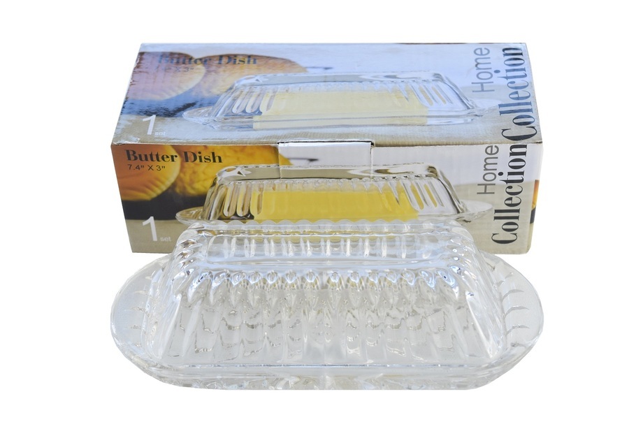 7.4'' X 3'' Glass Butter Dish 🚩PROMOTION