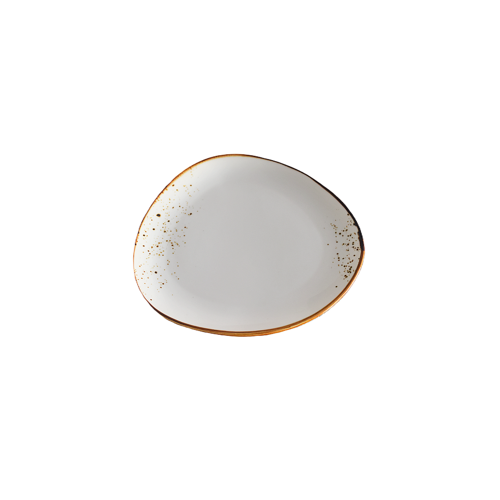 "Terra" 8.5" Triangular Plate Dap-White