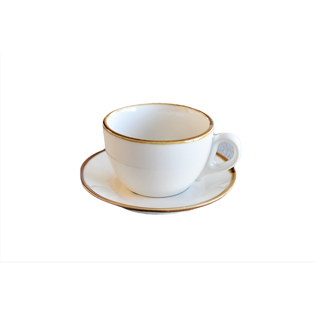 "Terra" 240 ML Cup And Saucer Dap-White
