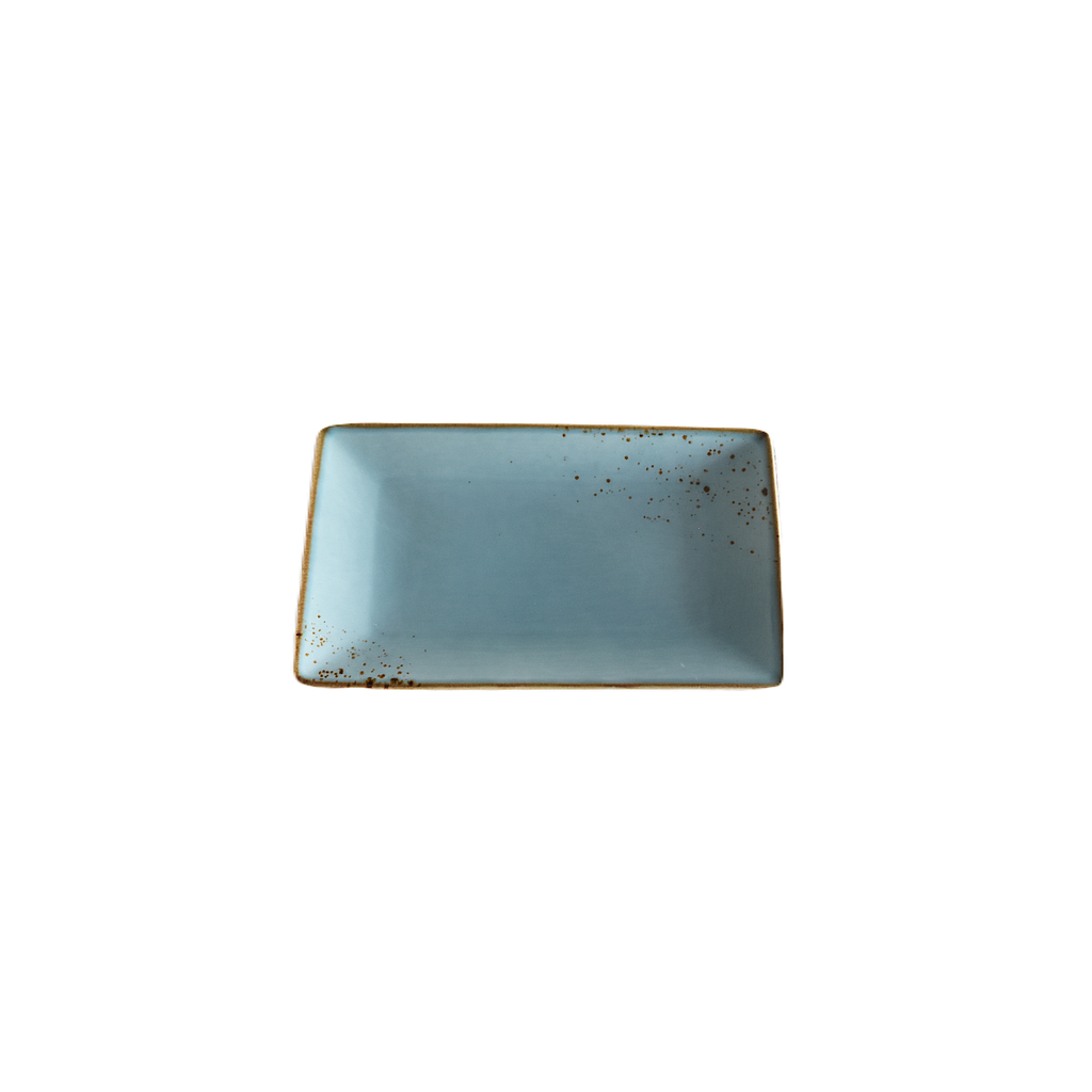 "Terra" 8.5"X5" Rectangular Plate Dap-Blue