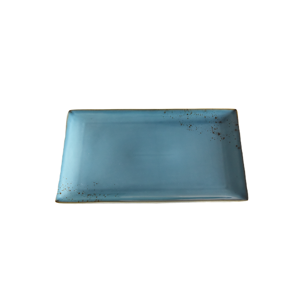 "Terra" 13.5"X7.5" Rectangular Plate Dap-Blue
