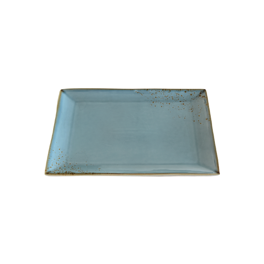 "Terra" 11"X6.75" Rectangular Plate Dap-Blue