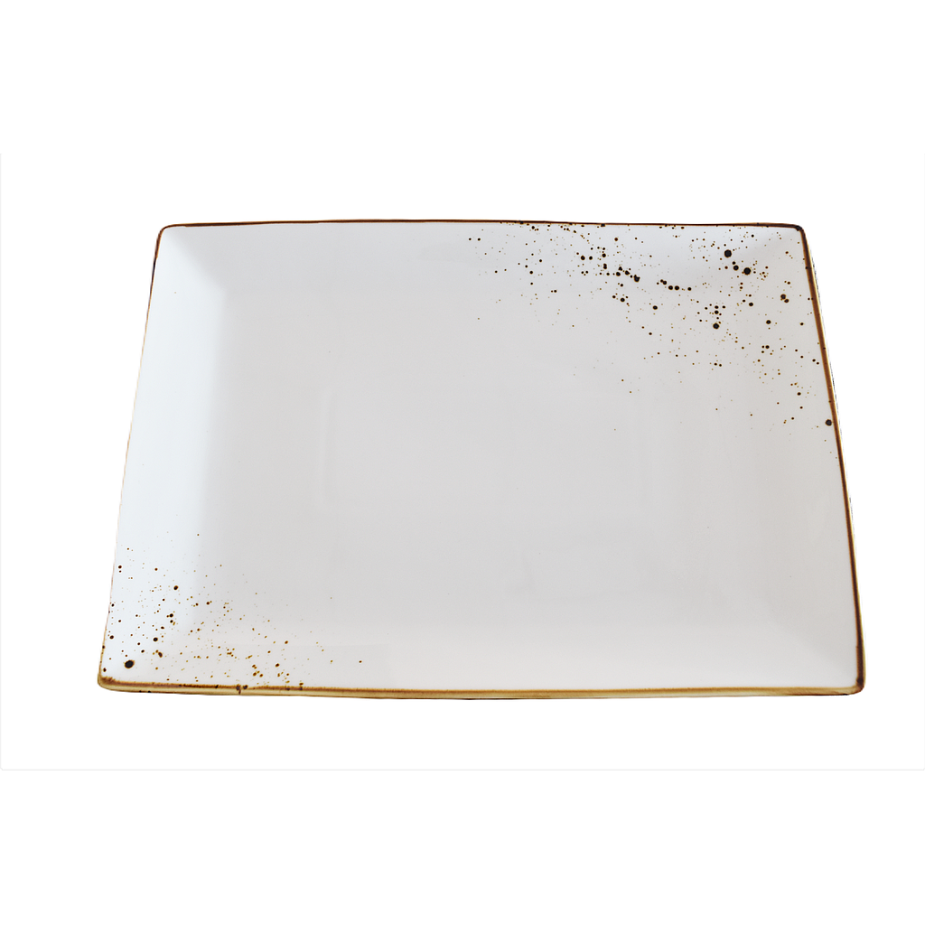 &quot;Terra&quot; 14&quot;X10&quot; Rectangular Plate Dap-White