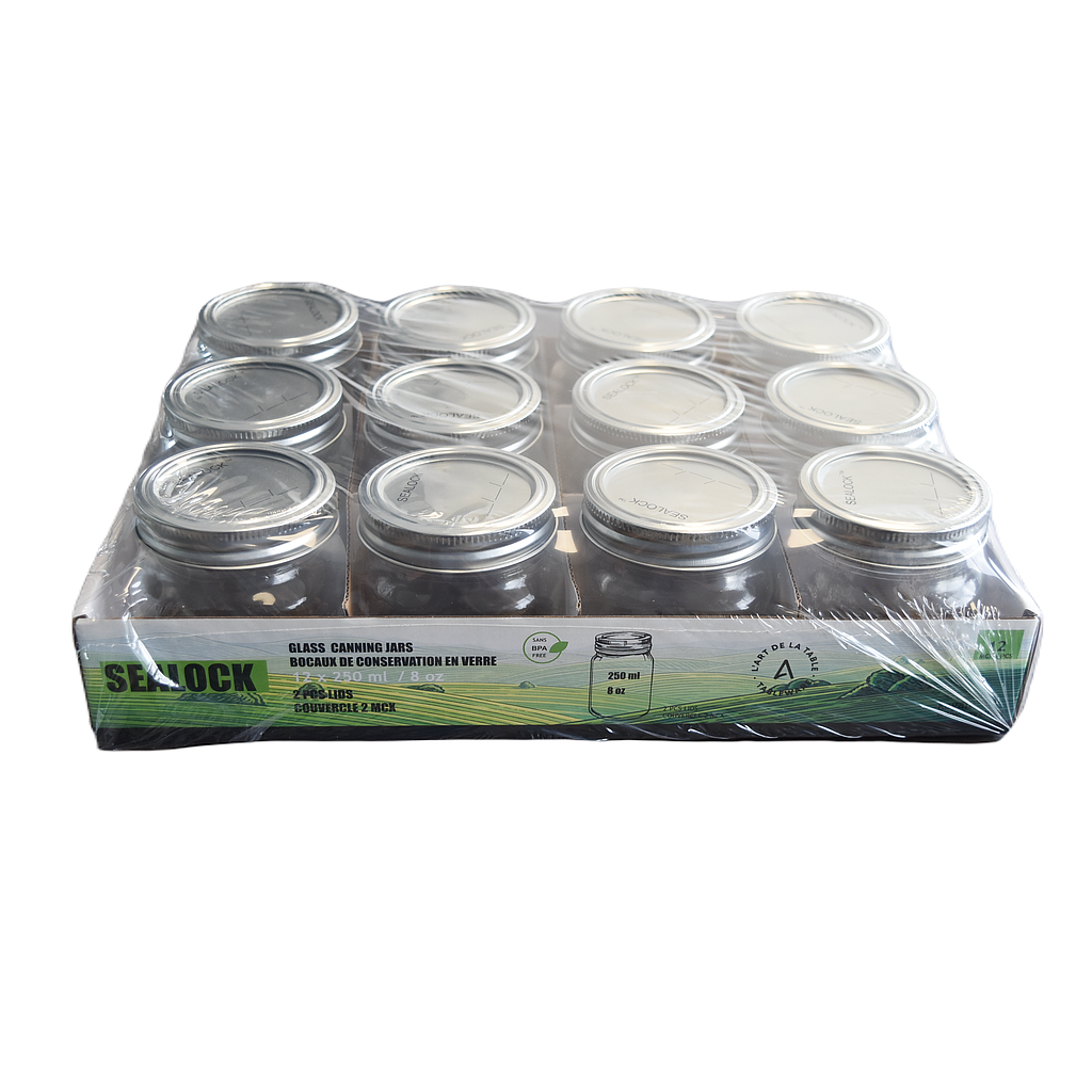 250 Ml Mason Jar With Lid (12 PC SET)