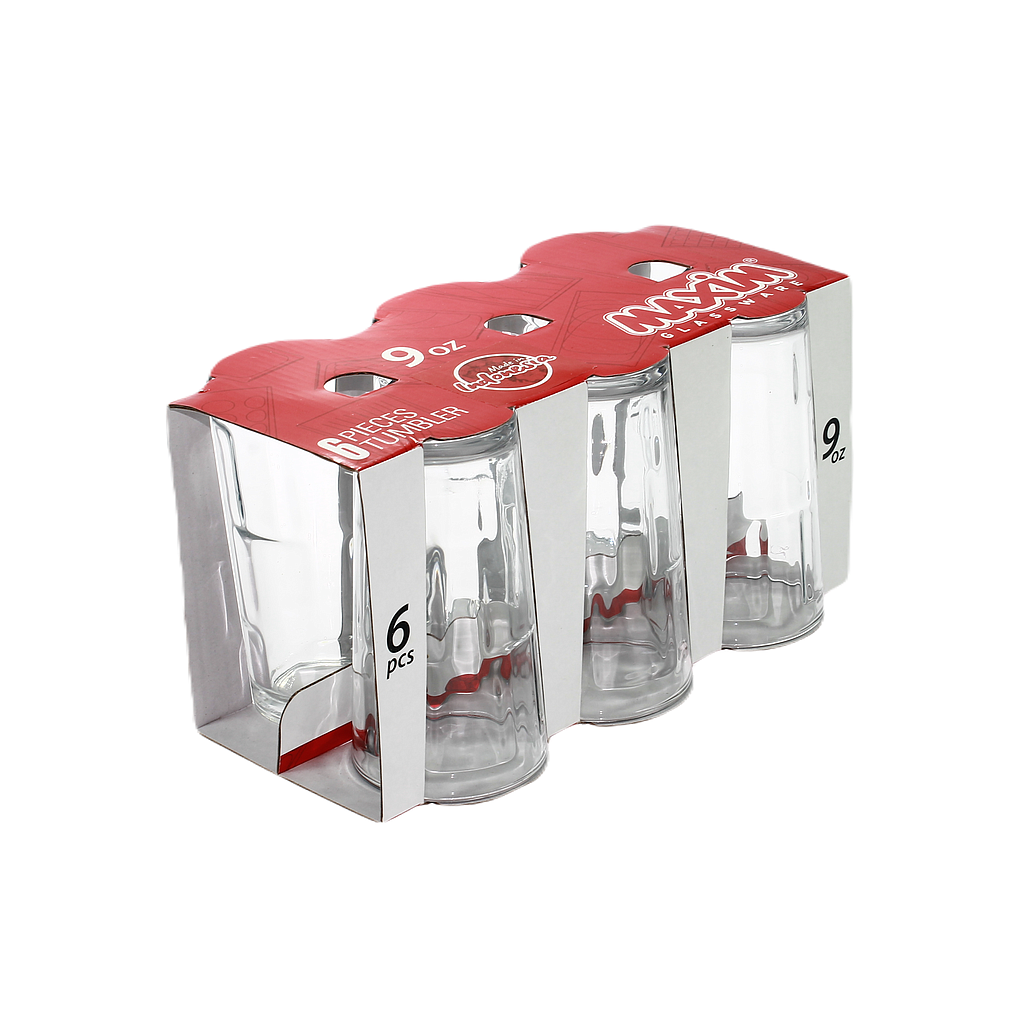 6 Pk 9 Oz Mozaik Glass Set