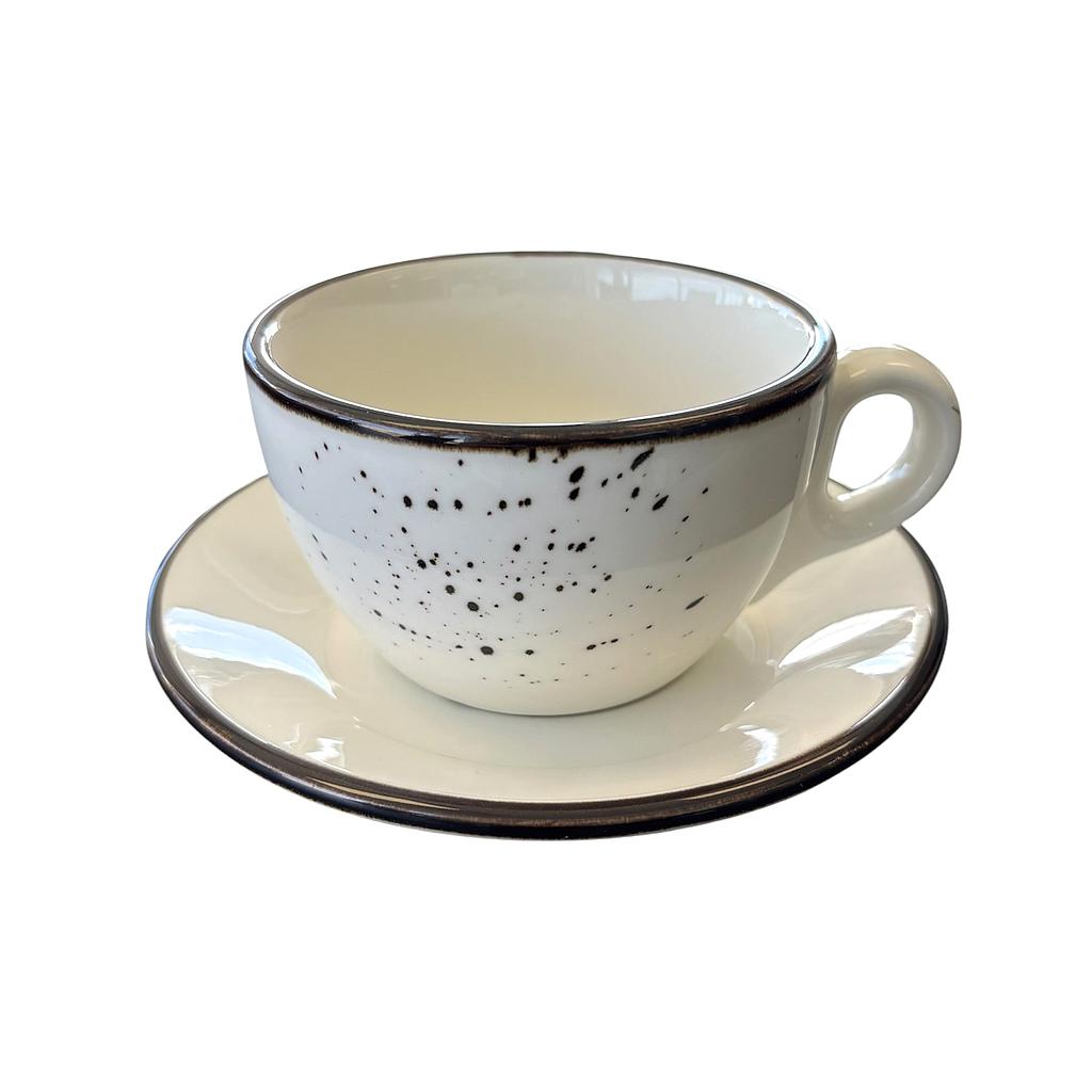 &quot;Terra&quot; 240 ML Cup And Saucer Dap-Charcoal