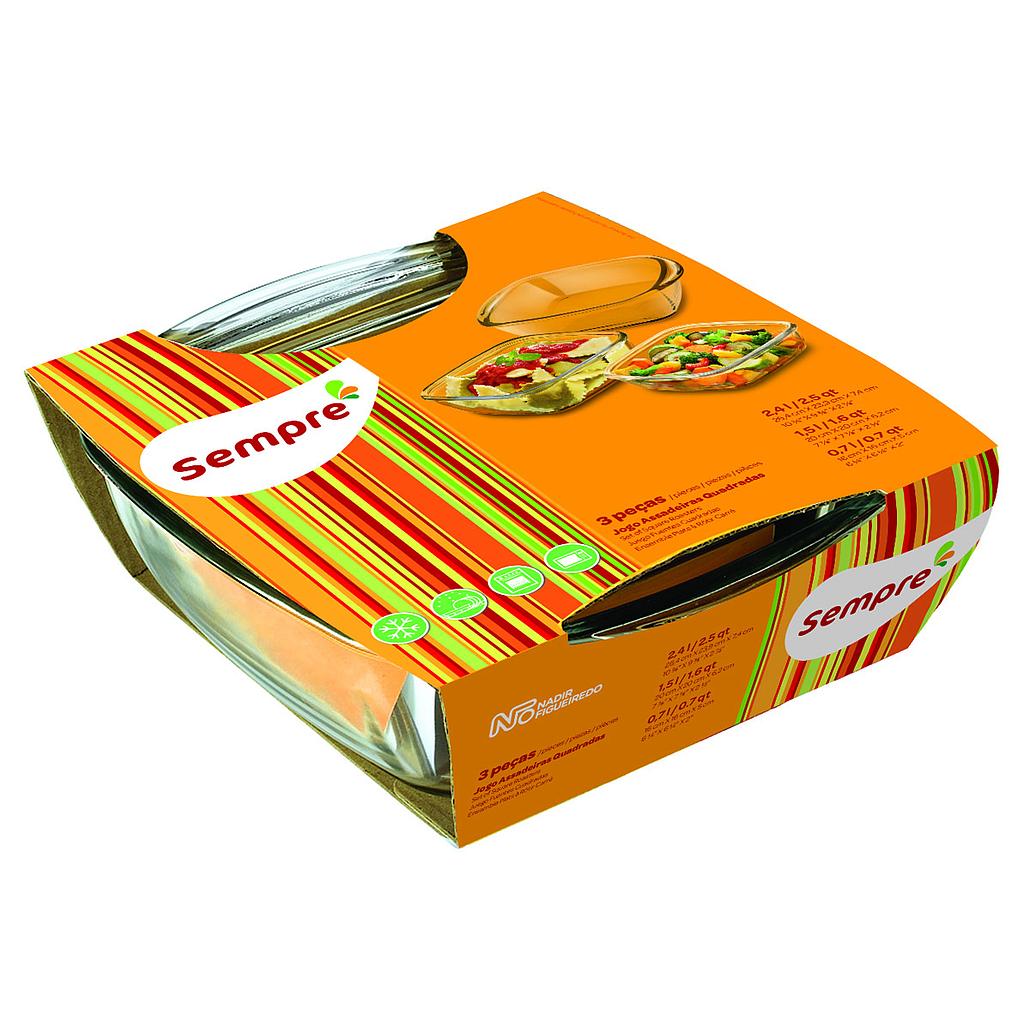  Sempre 3 Pcs Square Oven Set 