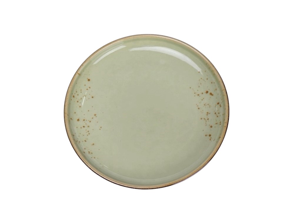 "Terra" 7.25" Round Plate Dap-Light Green