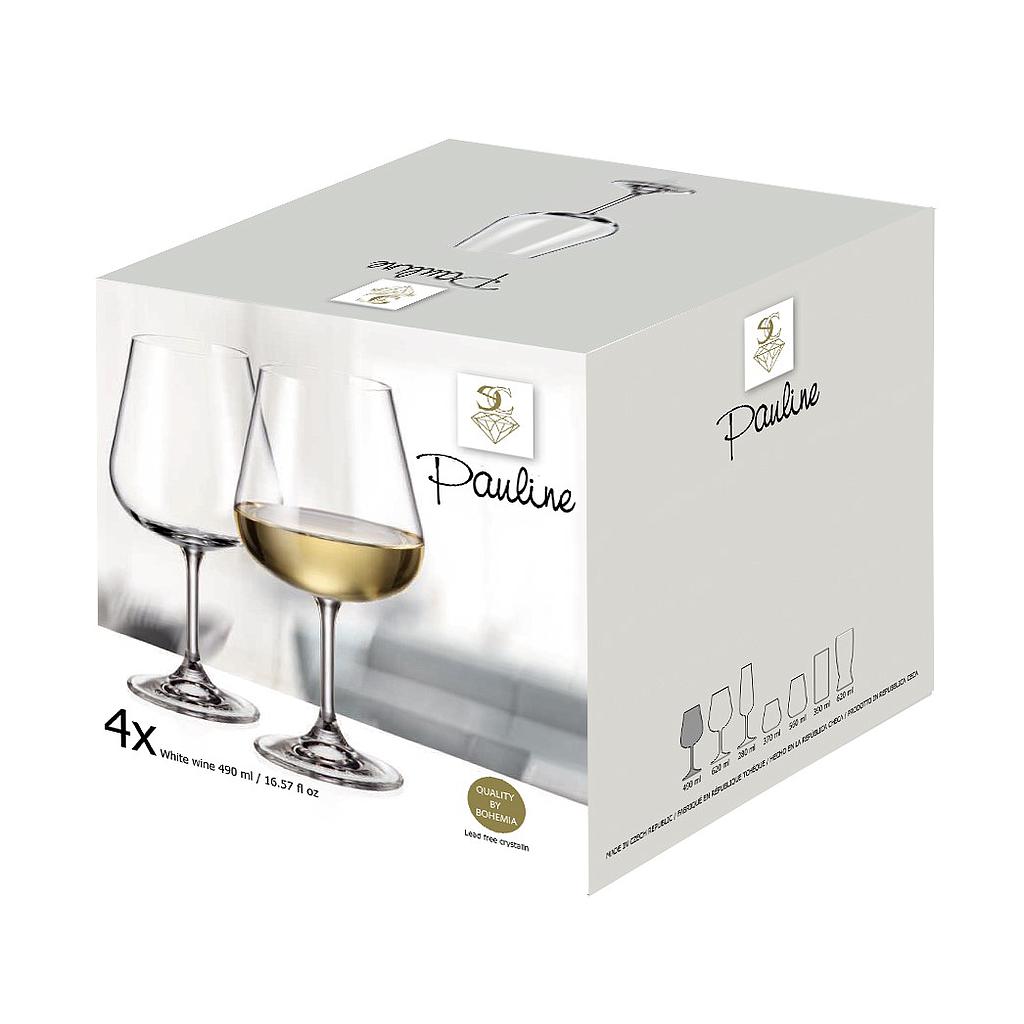 Pauline Cristallin 490 Ml Ensemble De 4 Verres À Vin