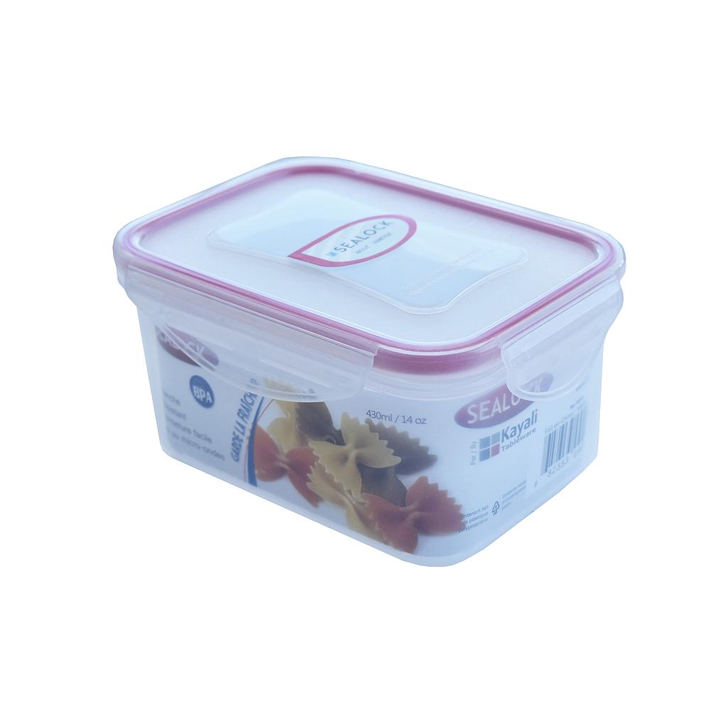 Sealock 430 Ml Rect. Plastic Container