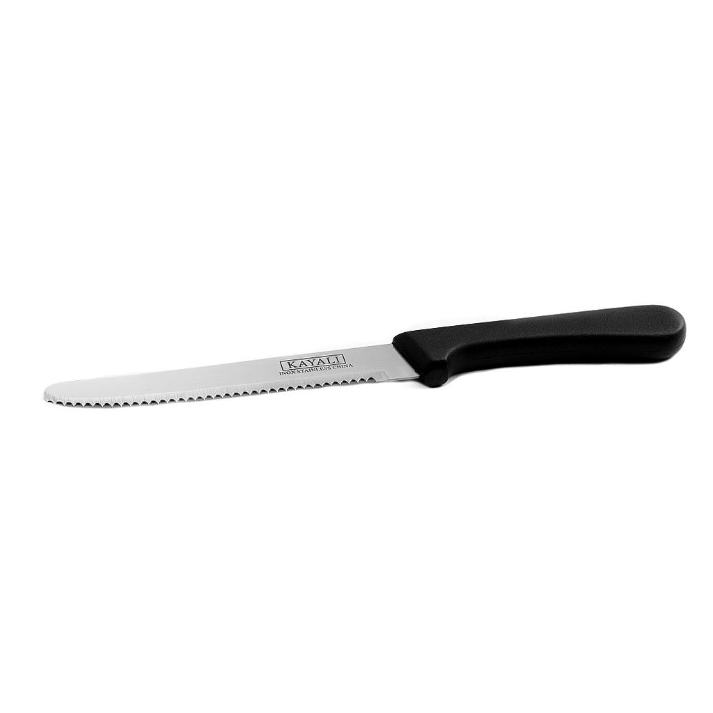 Inox Steak Knife With Plastic black Handle