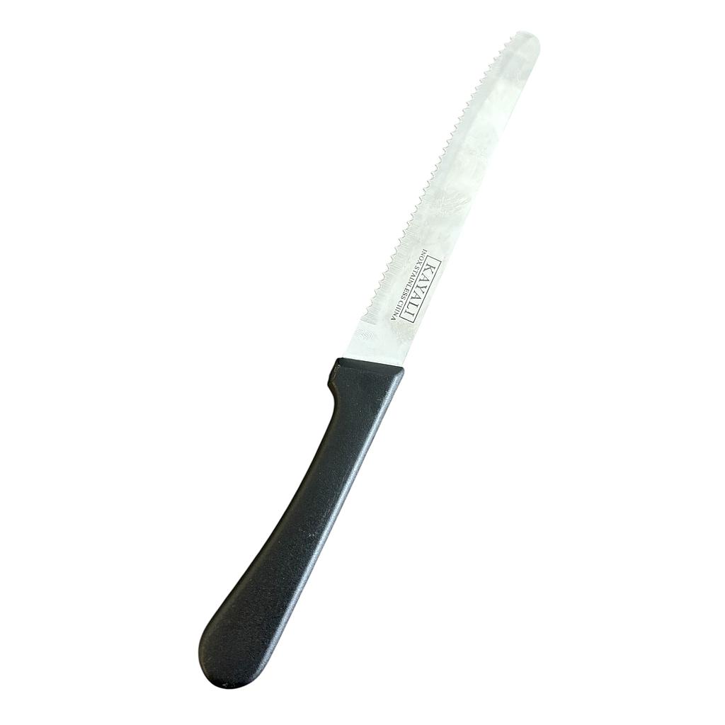 Inox Steak Knife With Plastic black Handle