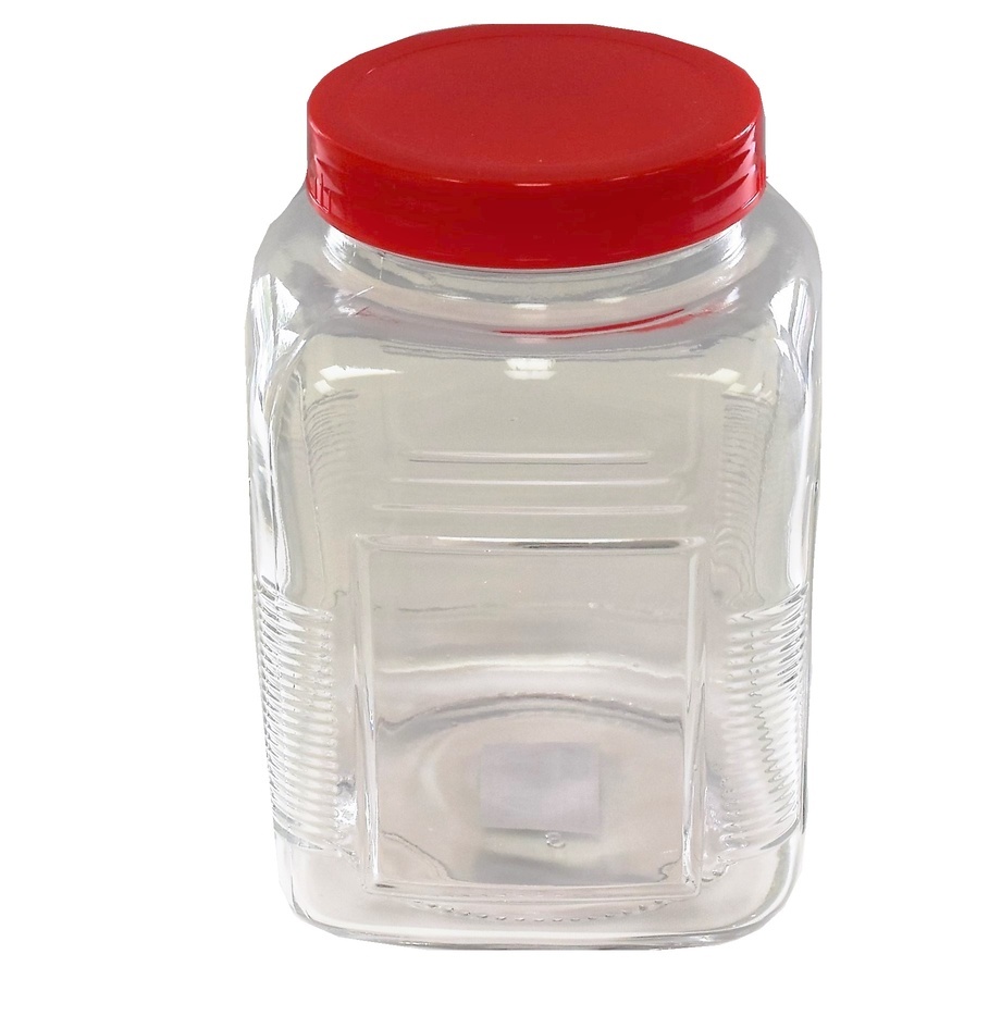 2.6 L Glass Jar With Plastic Lid